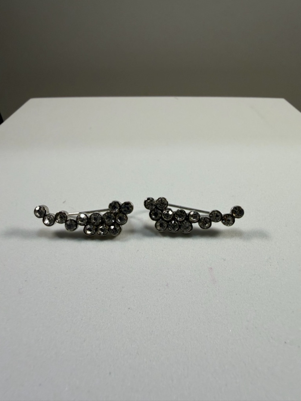 🩷5/$10🩷 Crystal Cluster Ear Crawler Earrings - Gunmetal